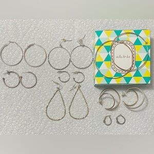 8 pairs of Hoop Earrings lot